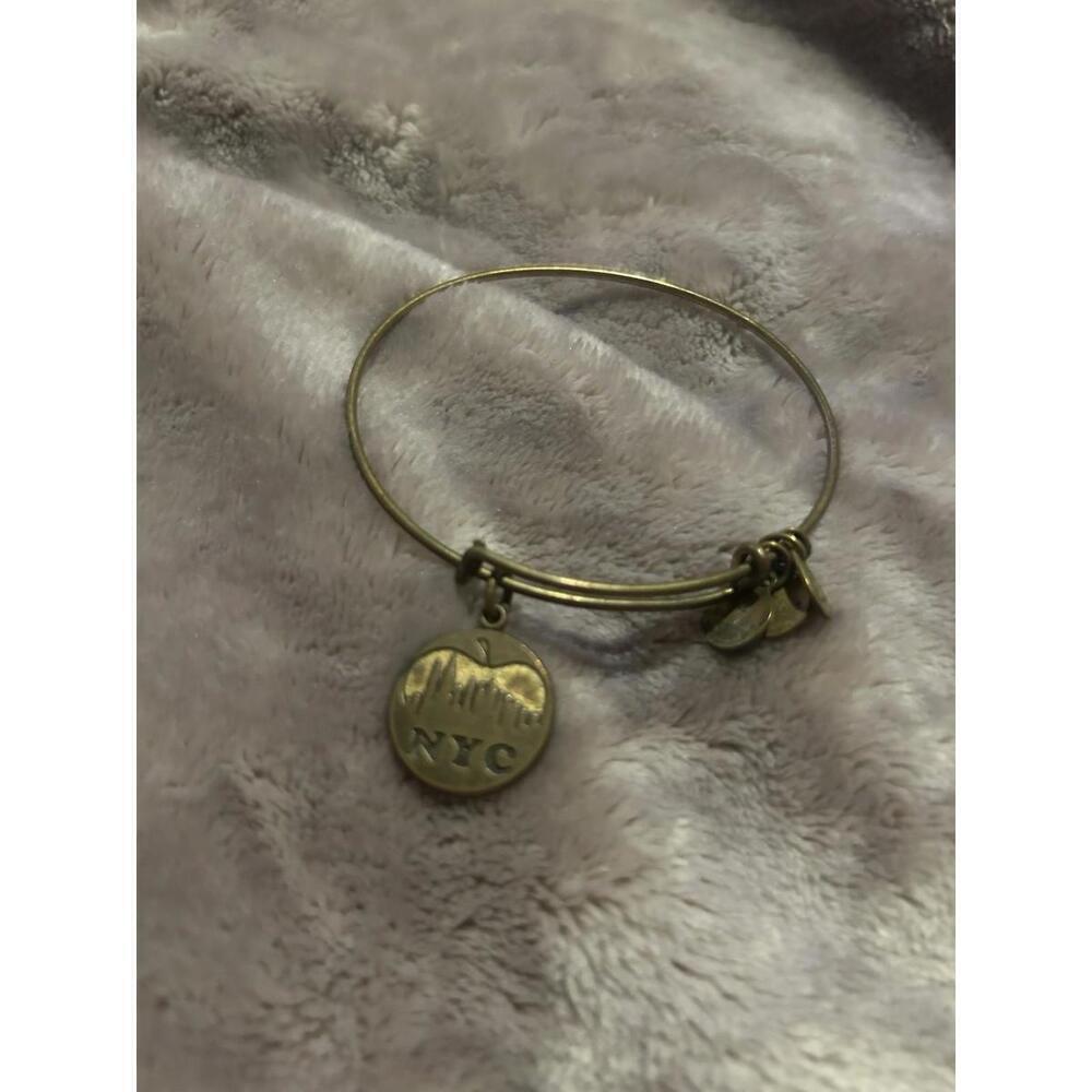 Alex And Ani Bracelet NYC Charm Dangle 2015 Brass Gold Tone New York Casual